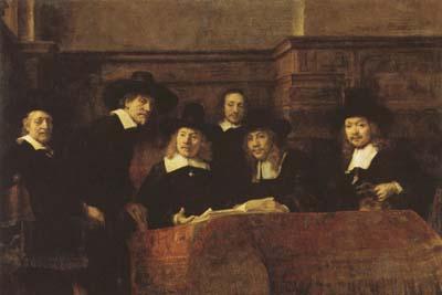 REMBRANDT Harmenszoon van Rijn The Syndics of the Amsterdam Clothmakers'Guild (mk08) oil painting picture